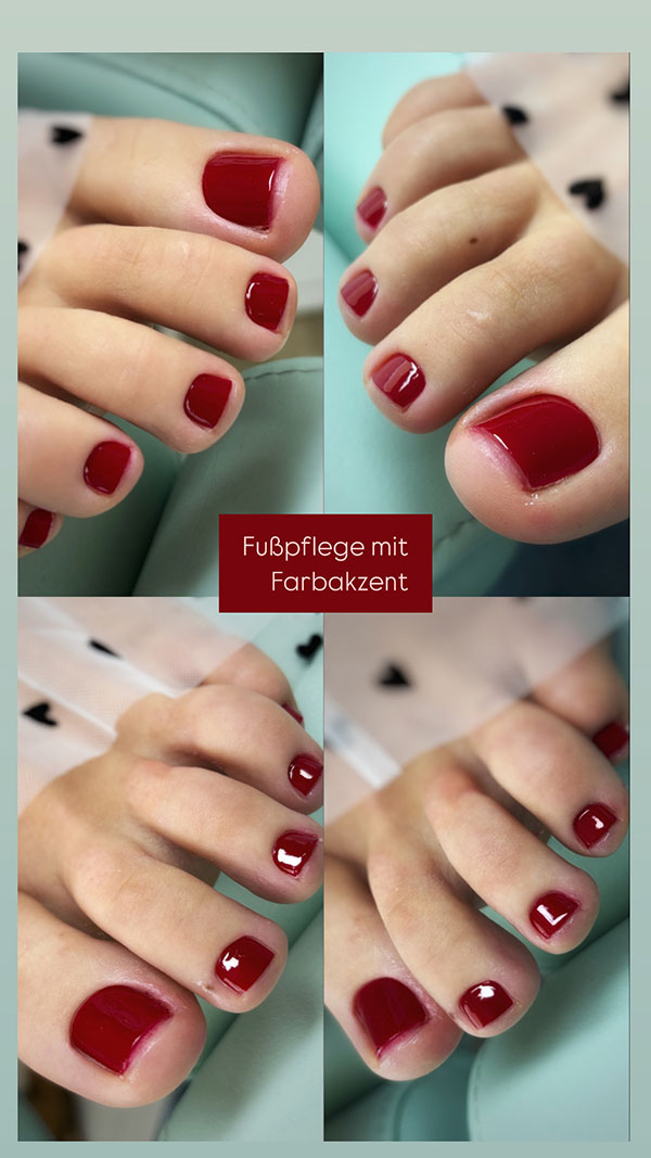 beauty-bar-behandlungen-pedikuere-beispiele-pflege-mit-farbakzent Beauty Bar: Foto Pediküre Pflege mit Farbakzent